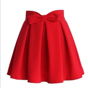 Bowknot Pleated Skirt